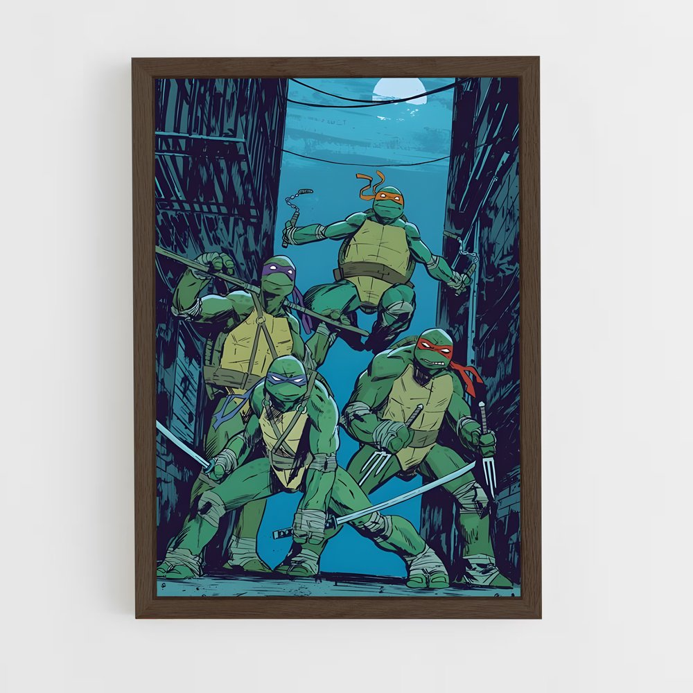 ap-ninja turtles-1 cadre Bois foncé