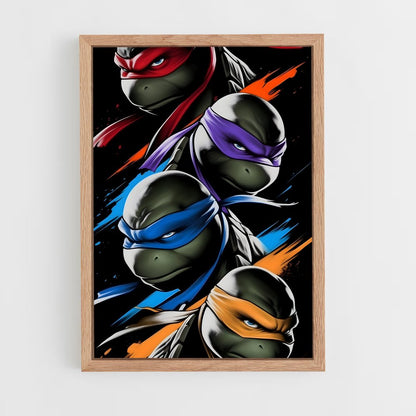 ap-ninja turtles-3 cadre Bois clair