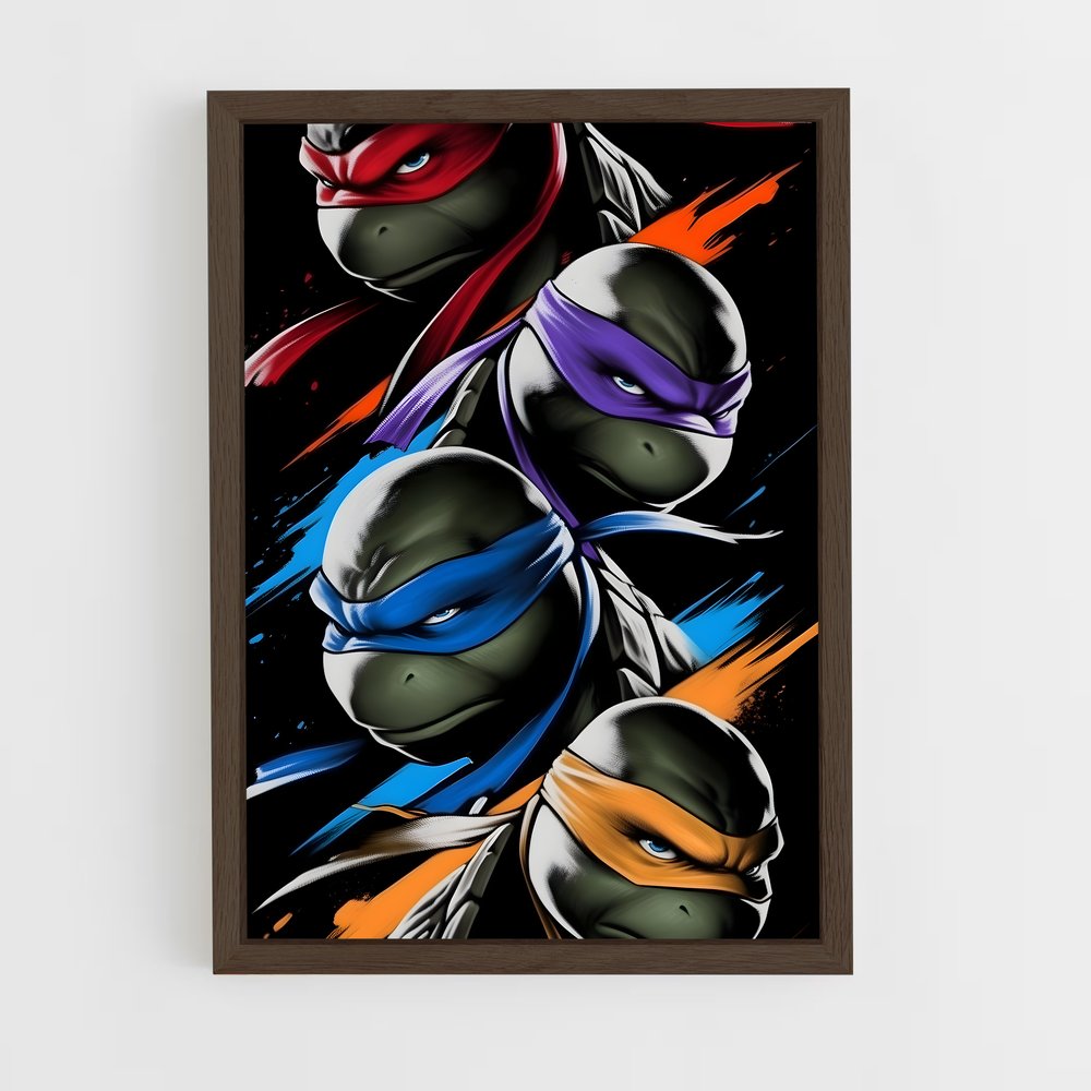 ap-ninja turtles-3 cadre Bois foncé