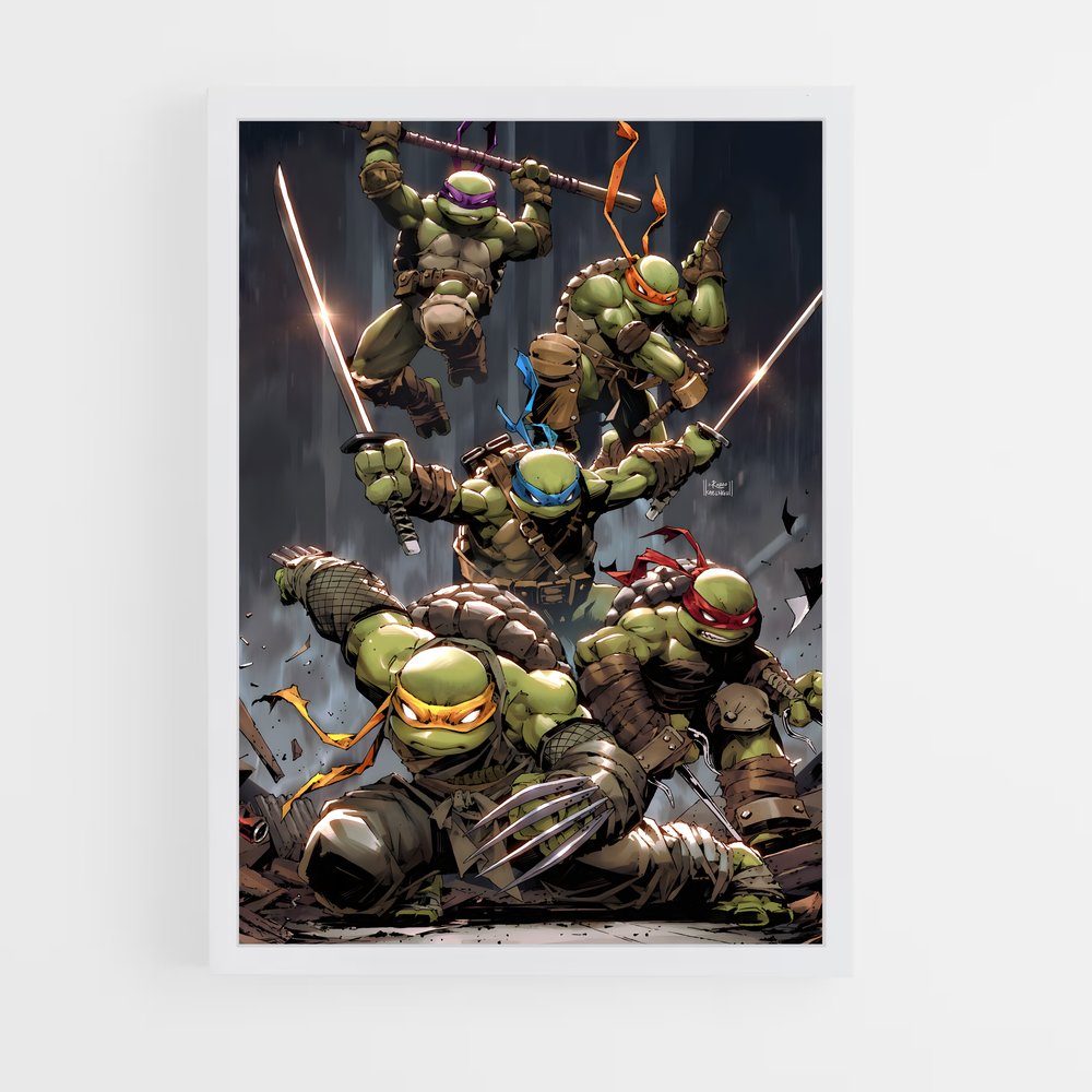 ap-ninja turtles-4 cadre Blanc