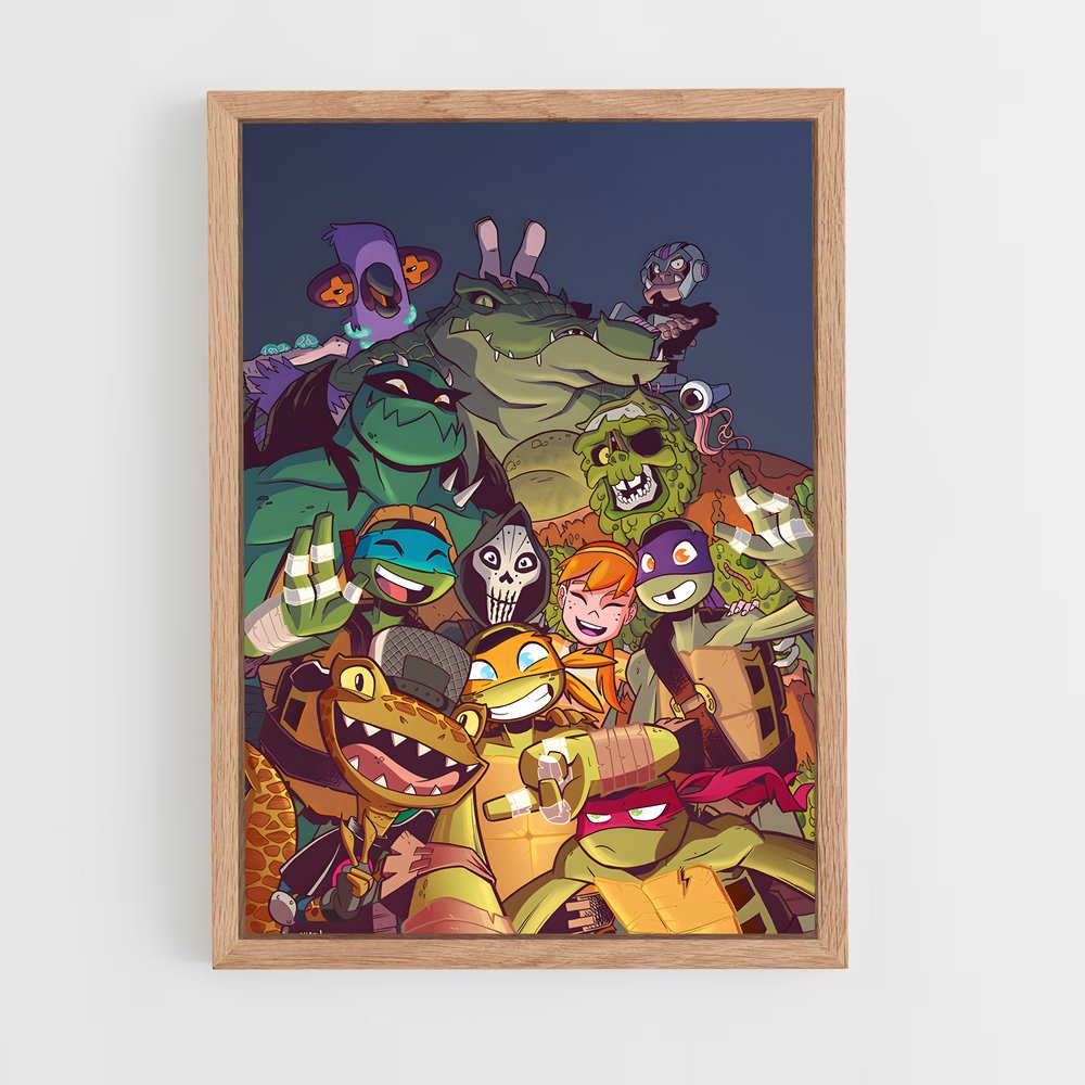 ap-ninja turtles-5 cadre Bois clair
