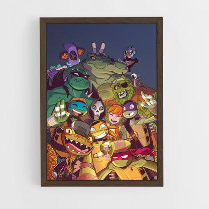 ap-ninja turtles-5 cadre Bois foncé