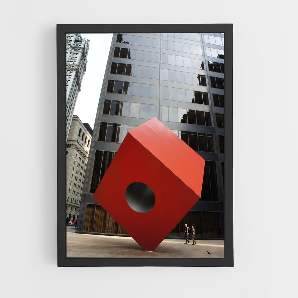 ap-noguchi red cube-2 cadre Noir
