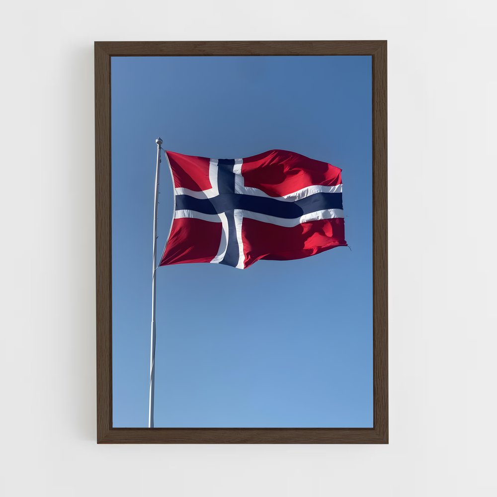 ap-norway flag-3 cadre Bois foncé