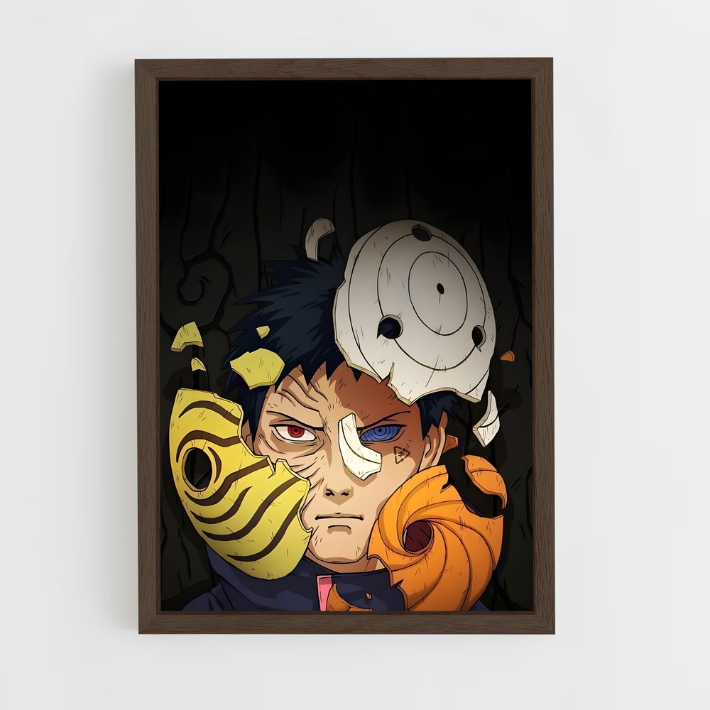 ap-obito uchiha-5 cadre Bois foncé
