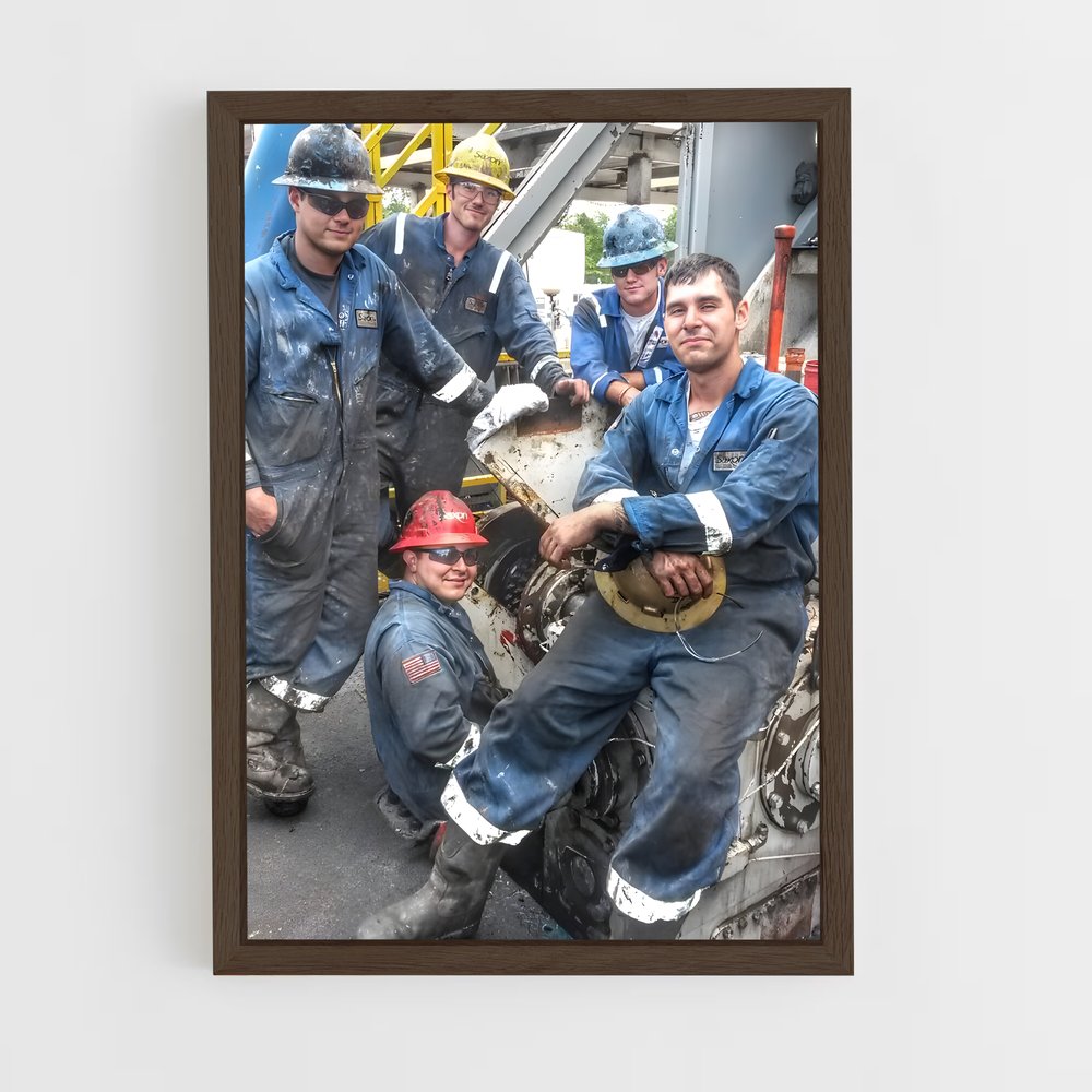 ap-oil rig worker-1 cadre Bois foncé
