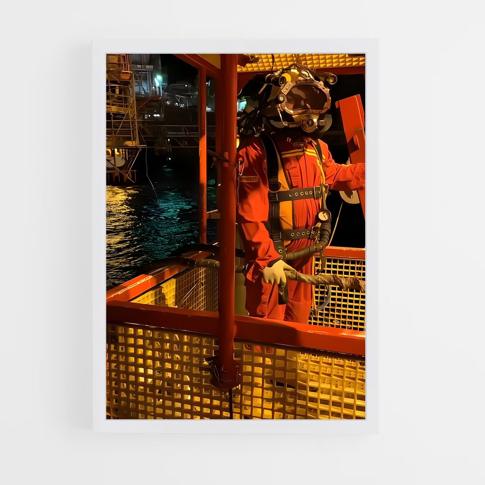 ap-oil rig worker-4 cadre Blanc