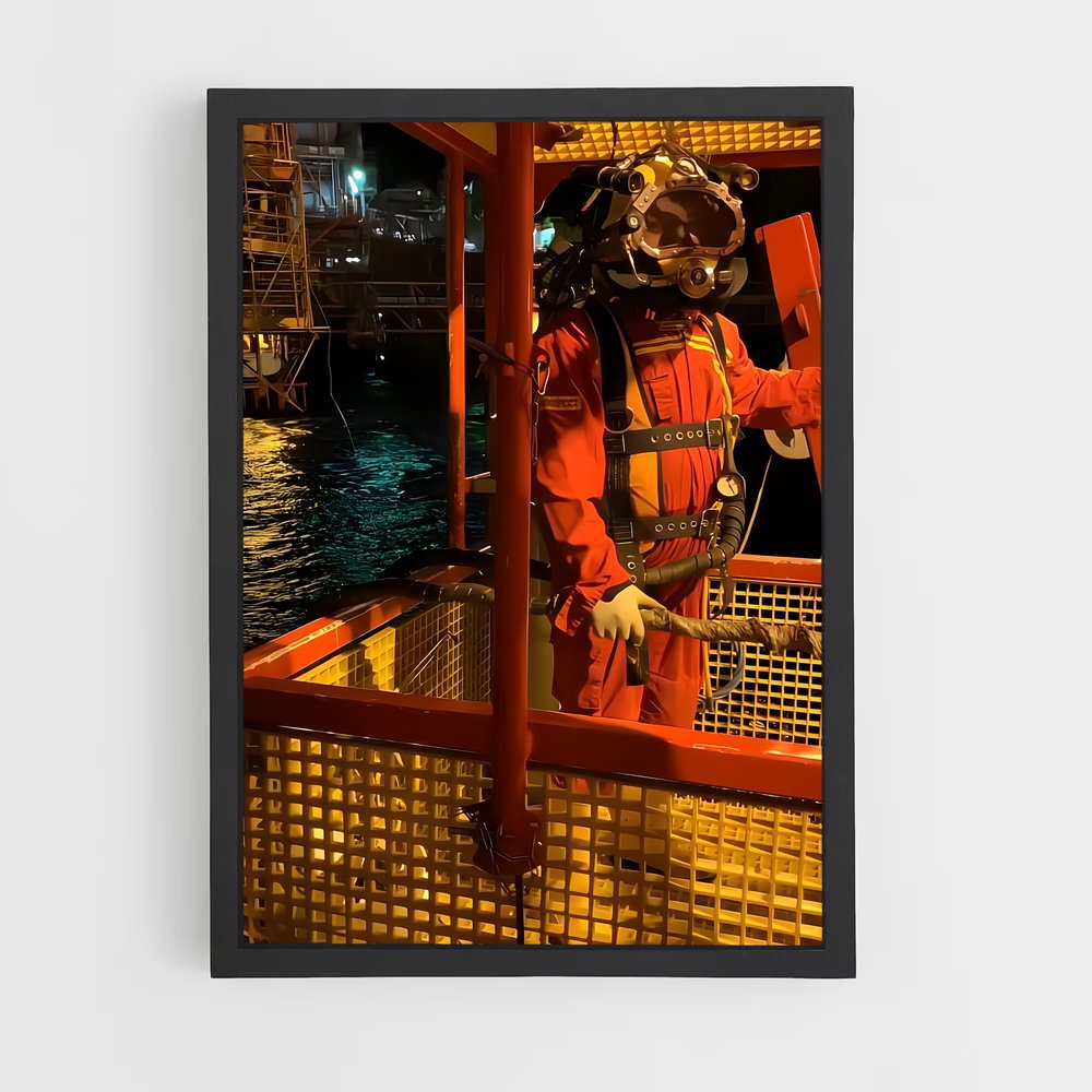 ap-oil rig worker-4 cadre Noir