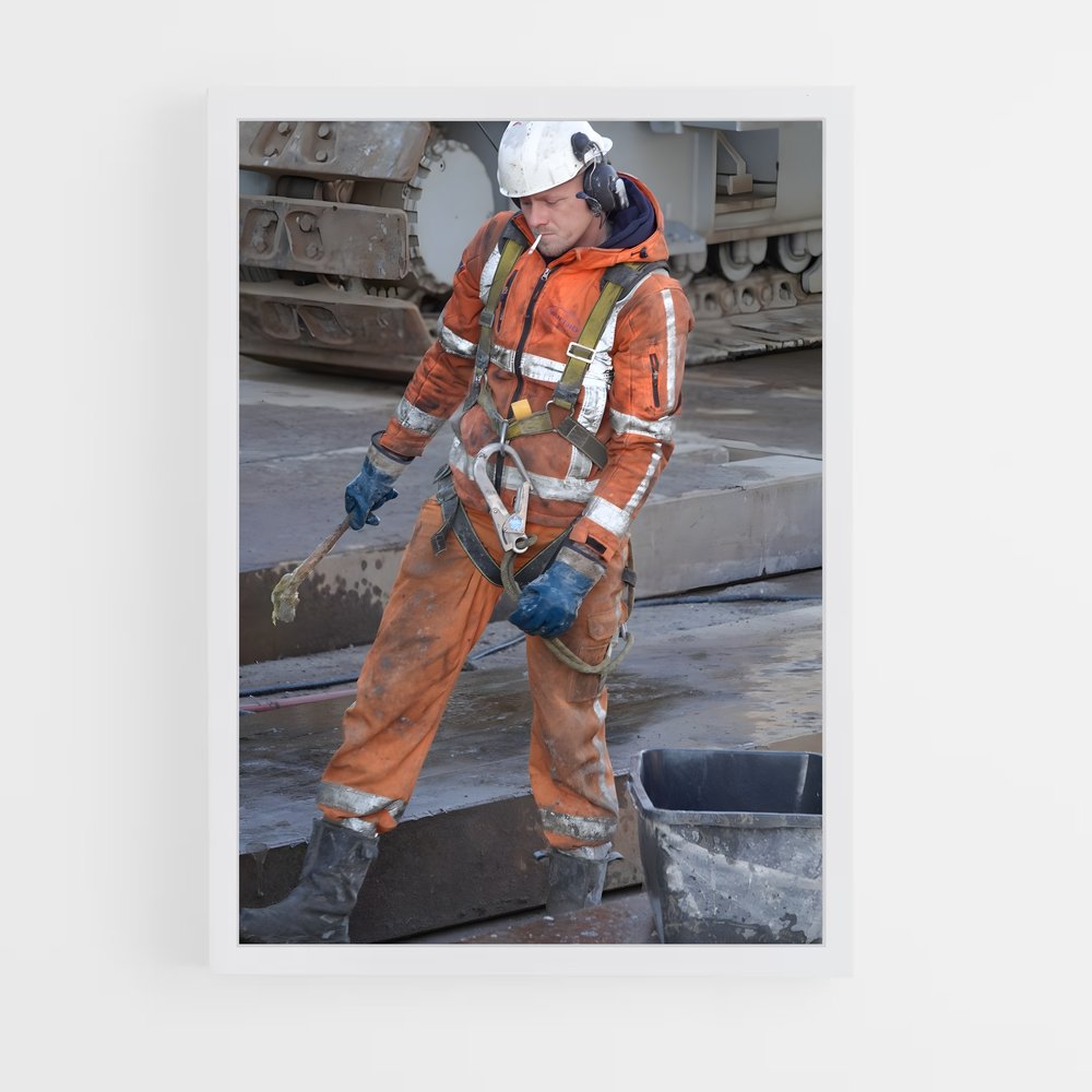 ap-oil rig worker-5 cadre Blanc