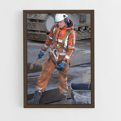 ap-oil rig worker-5 cadre Bois foncé