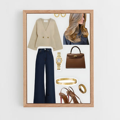 ap-old money style-13 cadre Bois clair