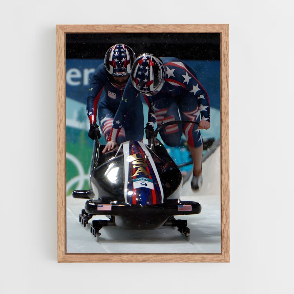 ap-olympics bobsled-1 cadre Bois clair