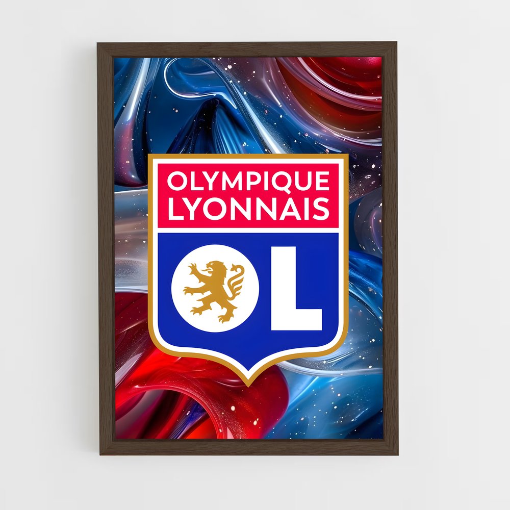 ap-olympique lyonnais-1 cadre Bois foncé