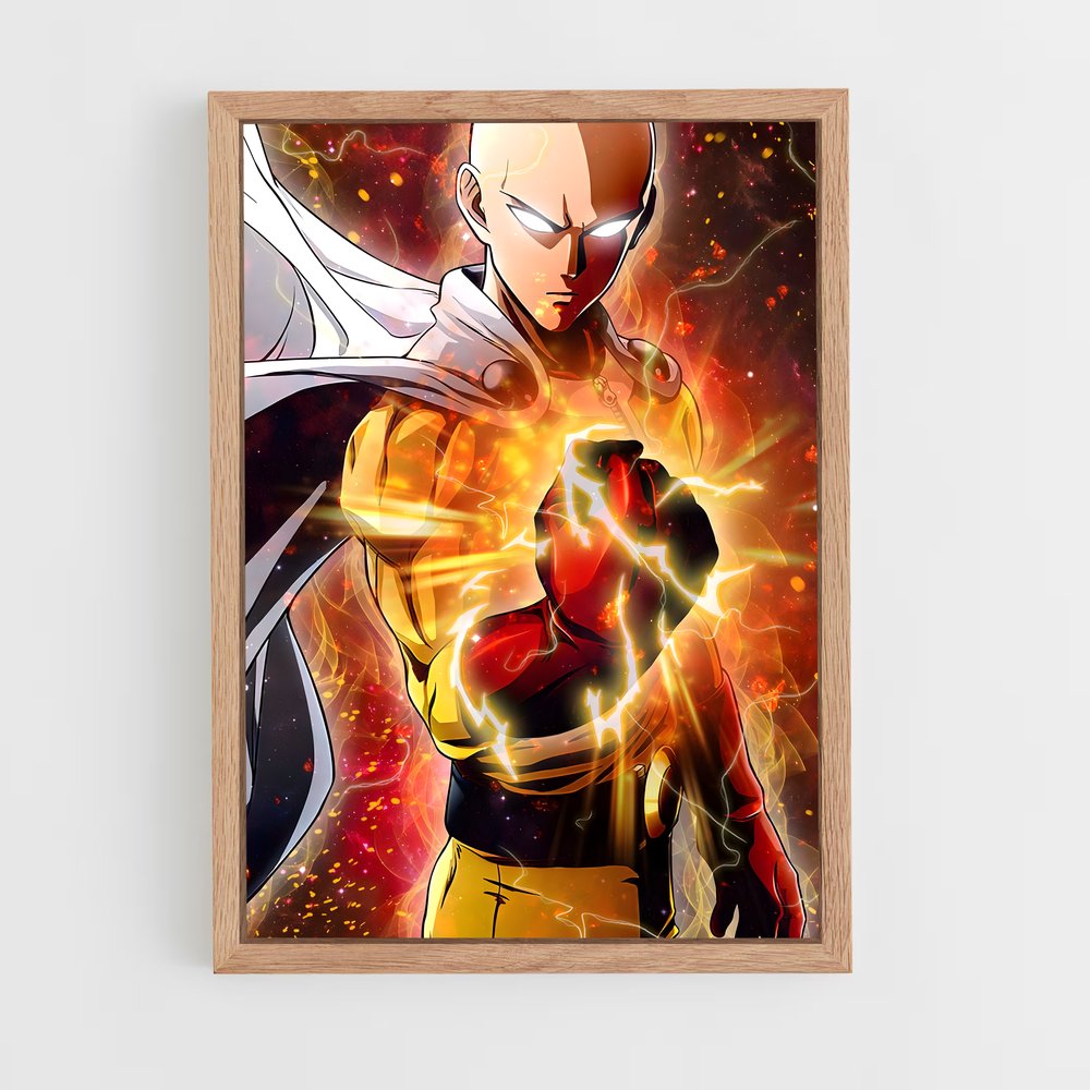 ap-one punch man-2 cadre Bois clair