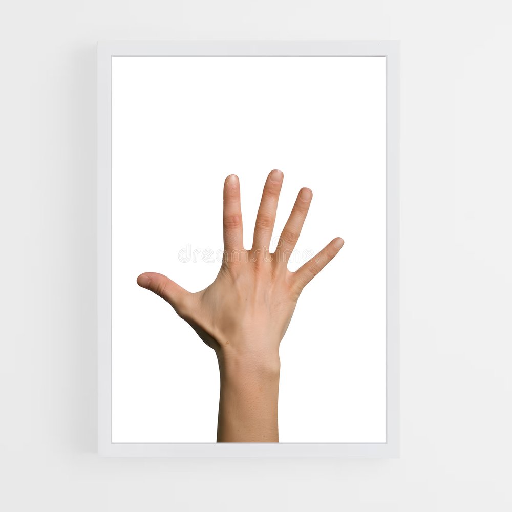 ap-open hand-4 cadre Blanc