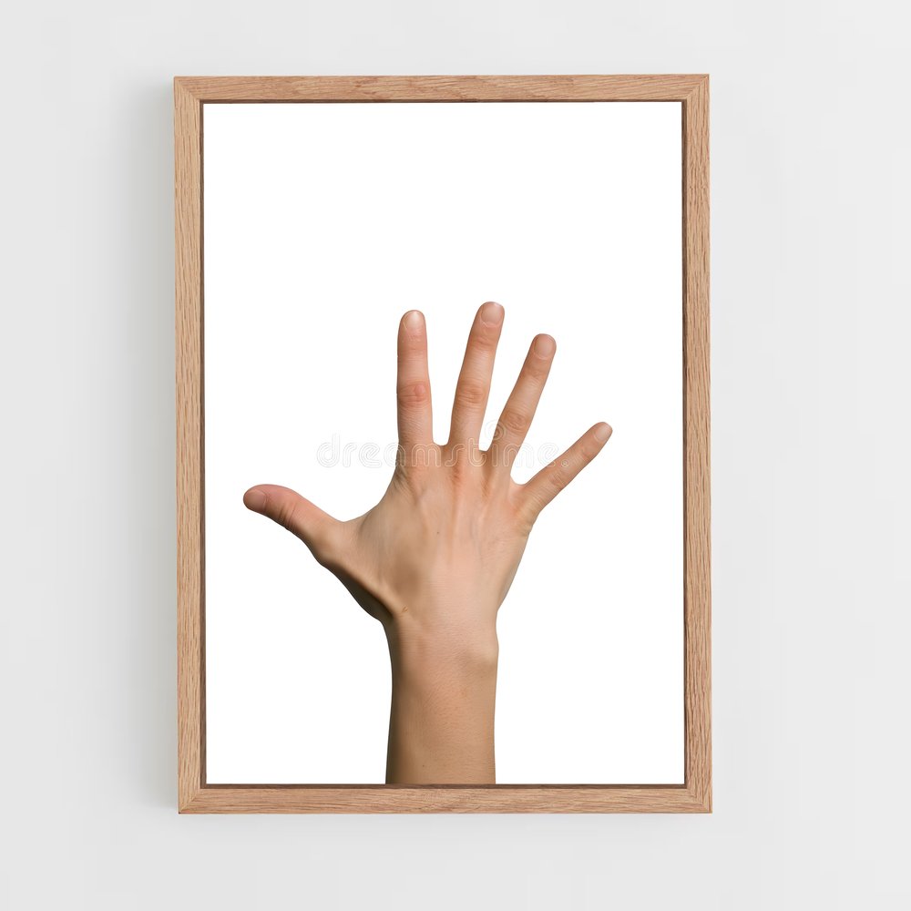 ap-open hand-4 cadre Bois clair