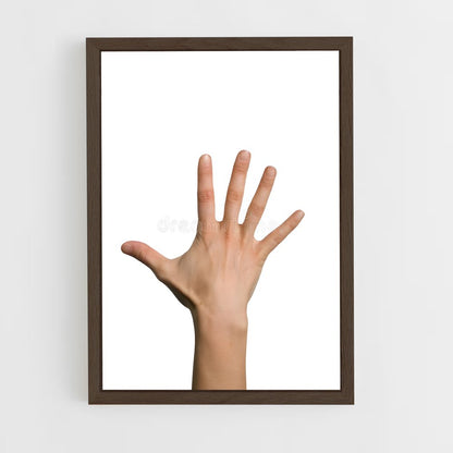 ap-open hand-4 cadre Bois foncé