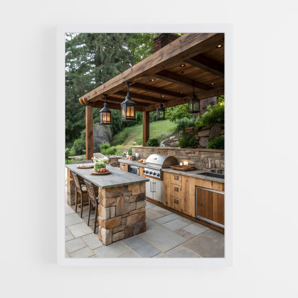 ap-outdoor kitchen-4 cadre Blanc