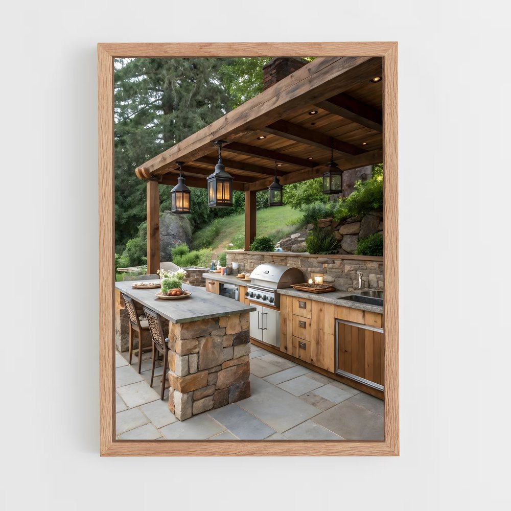 ap-outdoor kitchen-4 cadre Bois clair