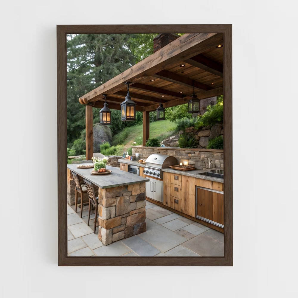 ap-outdoor kitchen-4 cadre Bois foncé