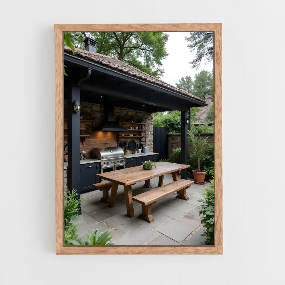 ap-outdoor kitchen-9 cadre Bois clair