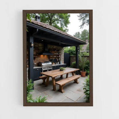 ap-outdoor kitchen-9 cadre Bois foncé