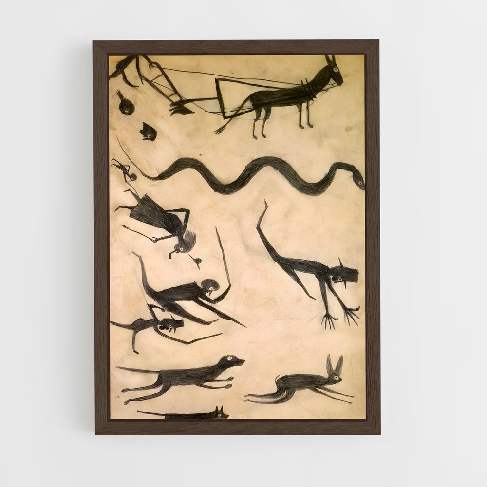ap-outsider art-3 cadre Bois foncé