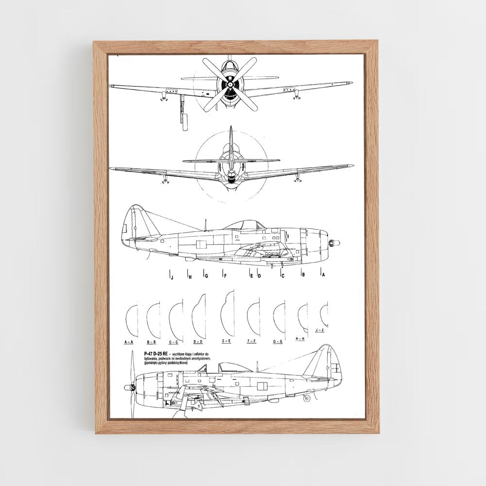 ap-p-47 thunderbolt-5 cadre Bois clair