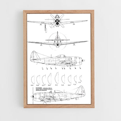 ap-p-47 thunderbolt-5 cadre Bois clair