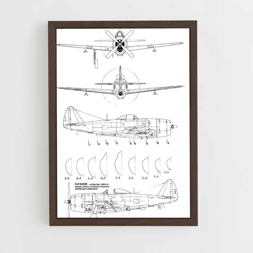 ap-p-47 thunderbolt-5 cadre Bois foncé