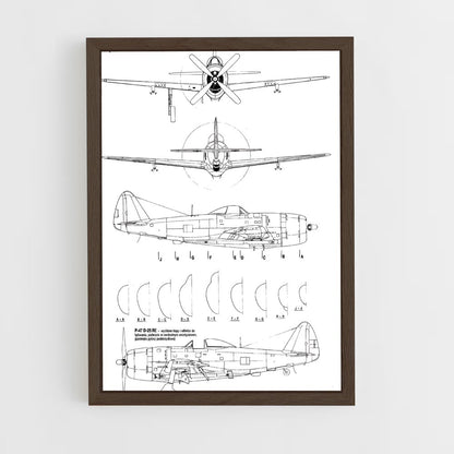 ap-p-47 thunderbolt-5 cadre Bois foncé
