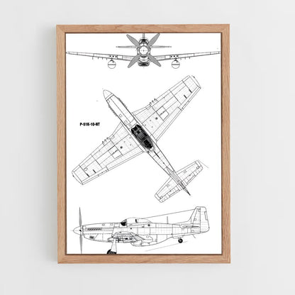 ap-p-51 mustang-2 cadre Bois clair
