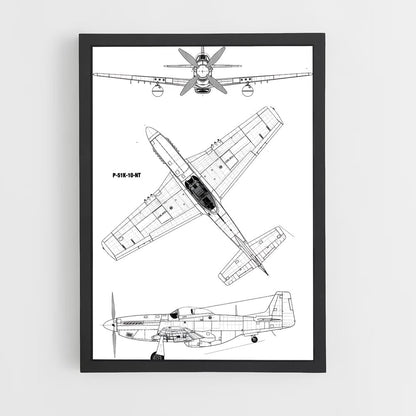ap-p-51 mustang-2 cadre Noir