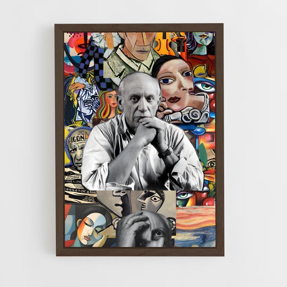ap-pablo picasso-5 cadre Bois foncé