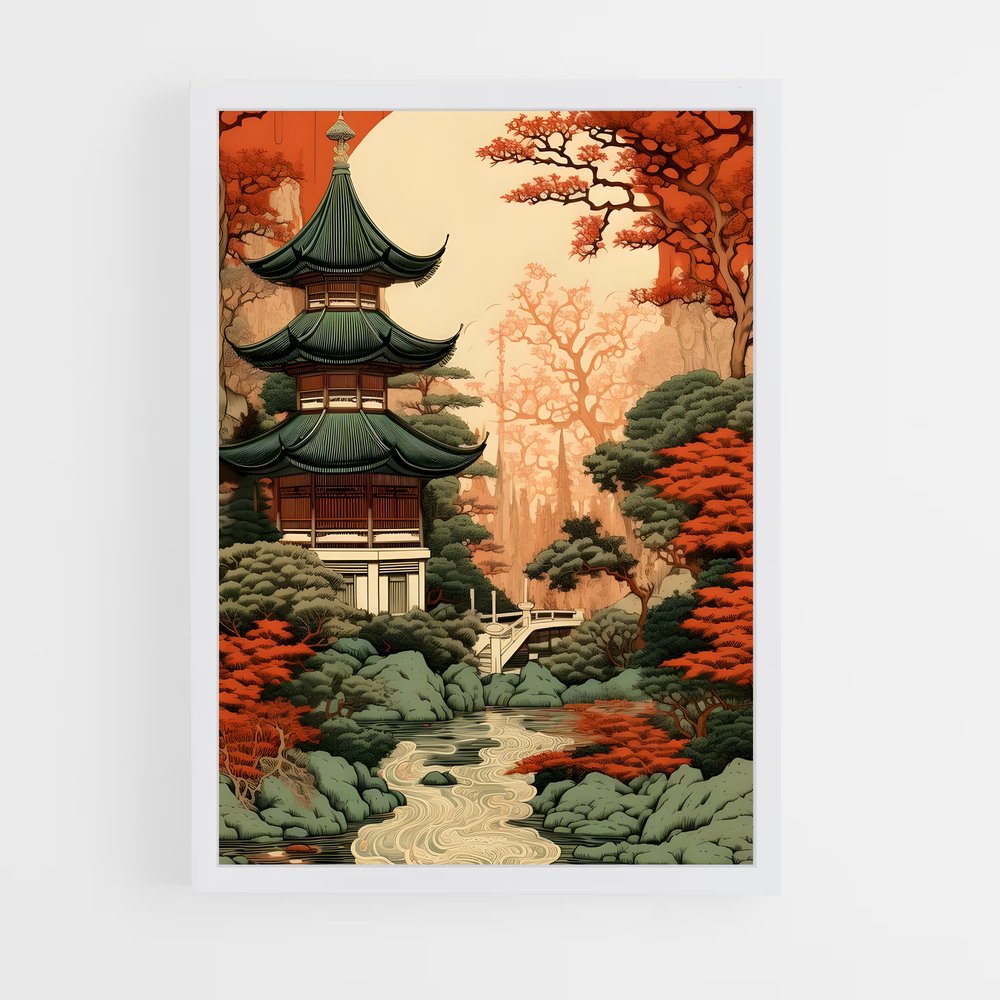ap-pagoda style architecture-6 cadre Blanc