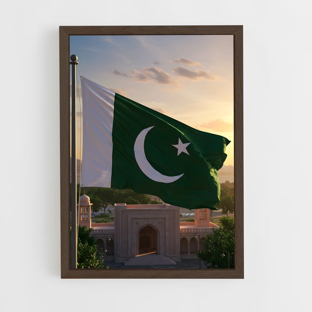 ap-pakistan flag-2 cadre Bois foncé