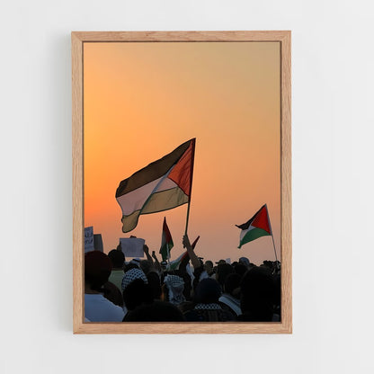 ap-palestine flag-4 cadre Bois clair