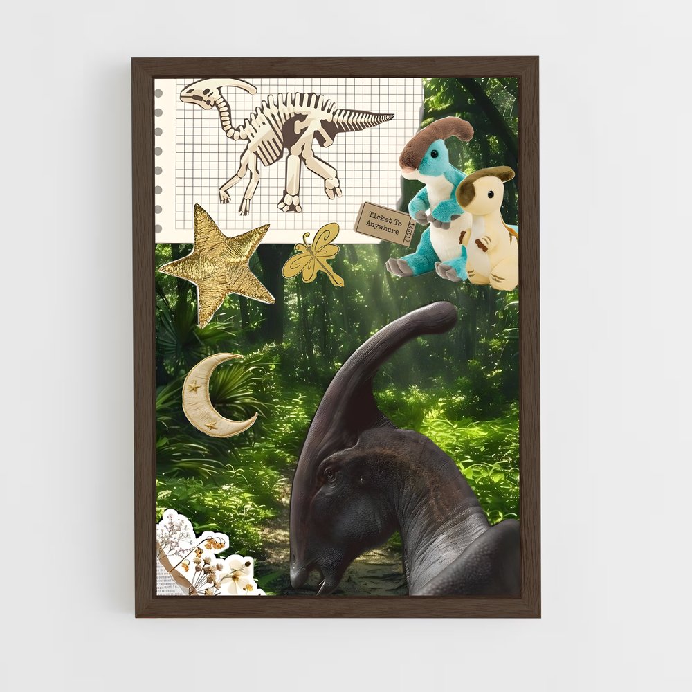 ap-parasaurolophus-6 cadre Bois foncé