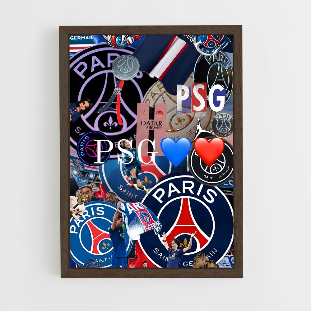 ap-paris saint-germain fc-4 cadre Bois foncé