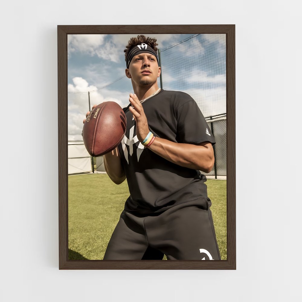 ap-patrick mahomes-4 cadre Bois foncé
