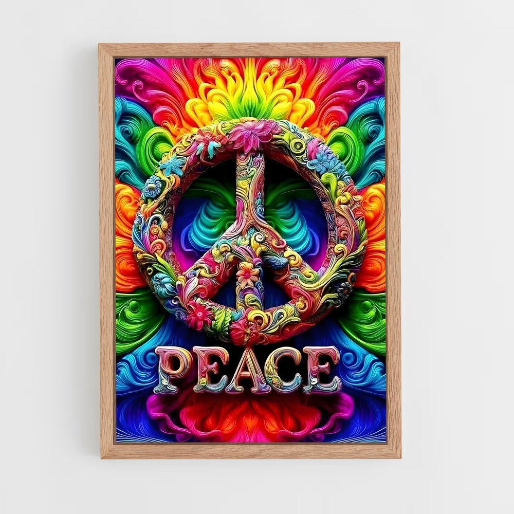 ap-peace sign-1 cadre Bois clair