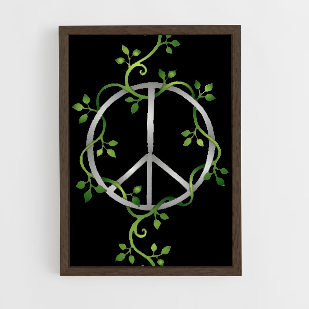 ap-peace symbol-1 cadre Bois foncé