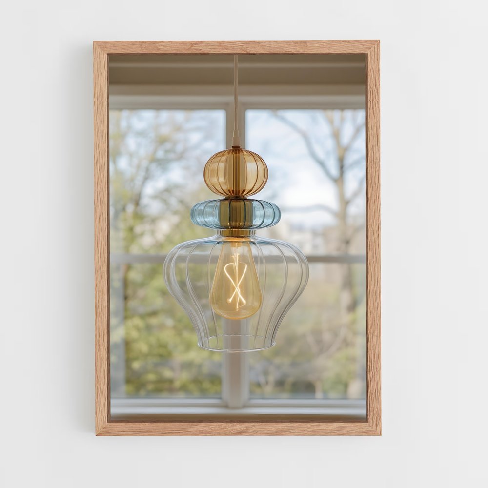 ap-pendant light-6 cadre Bois clair