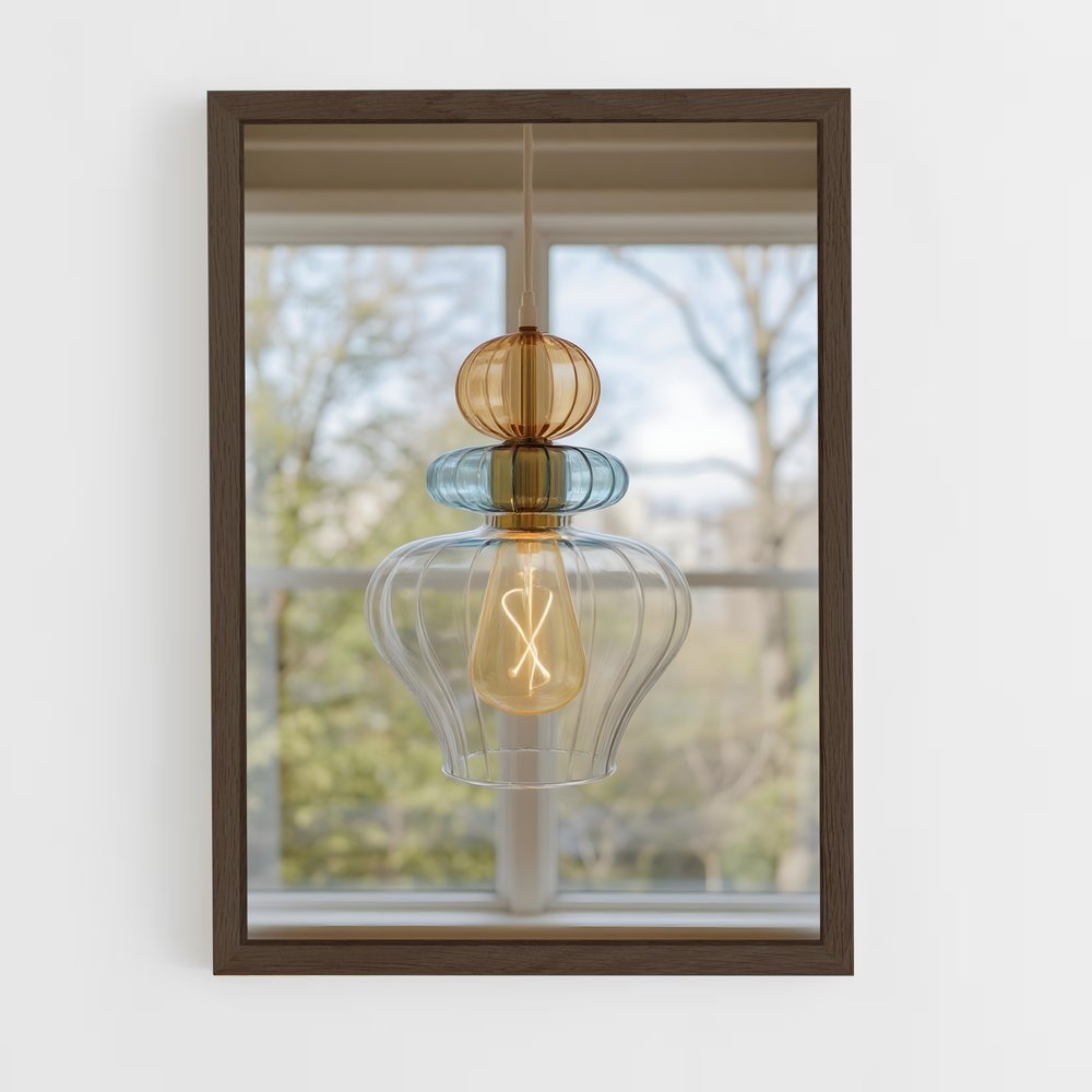 ap-pendant light-6 cadre Bois foncé