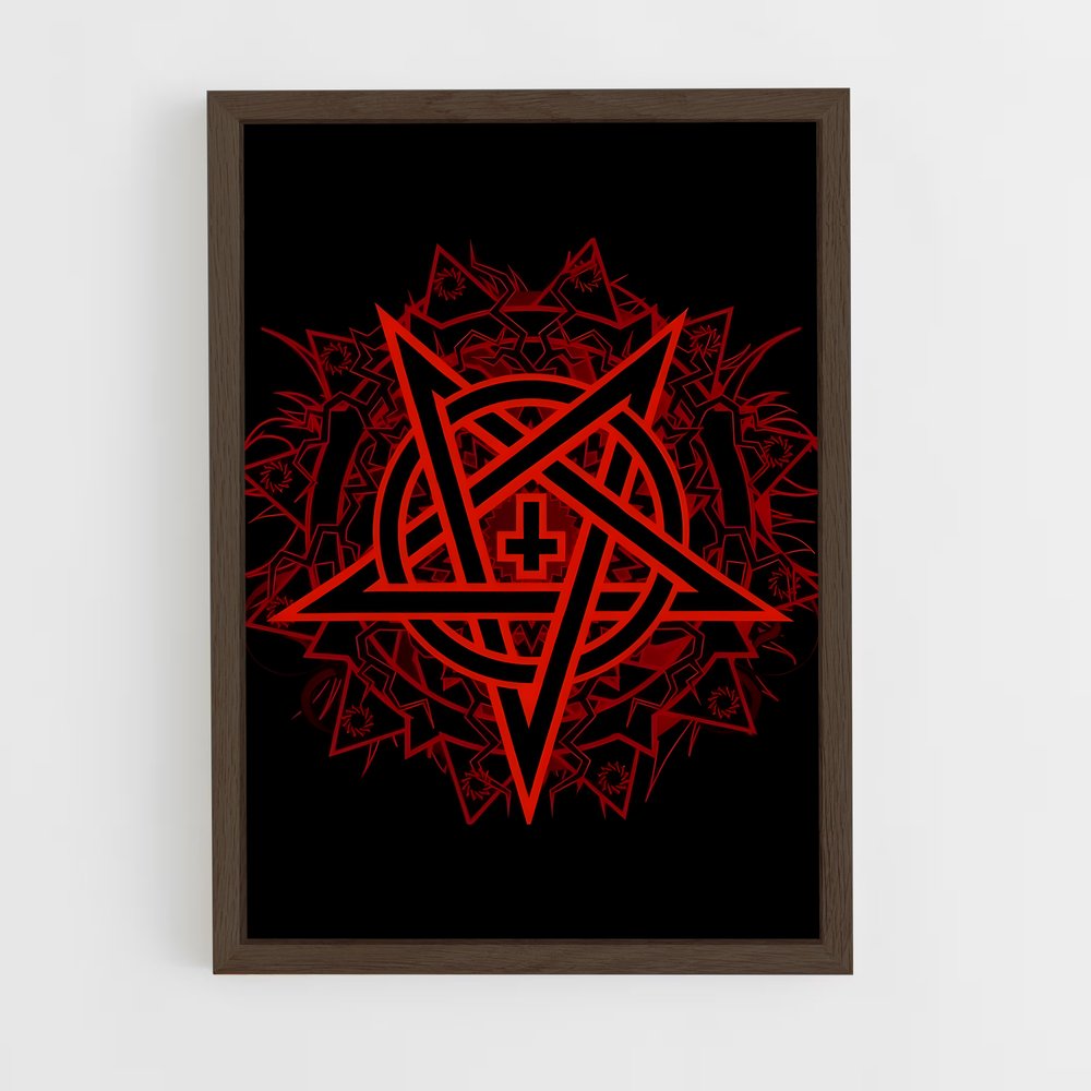 ap-pentagram-4 cadre Bois foncé