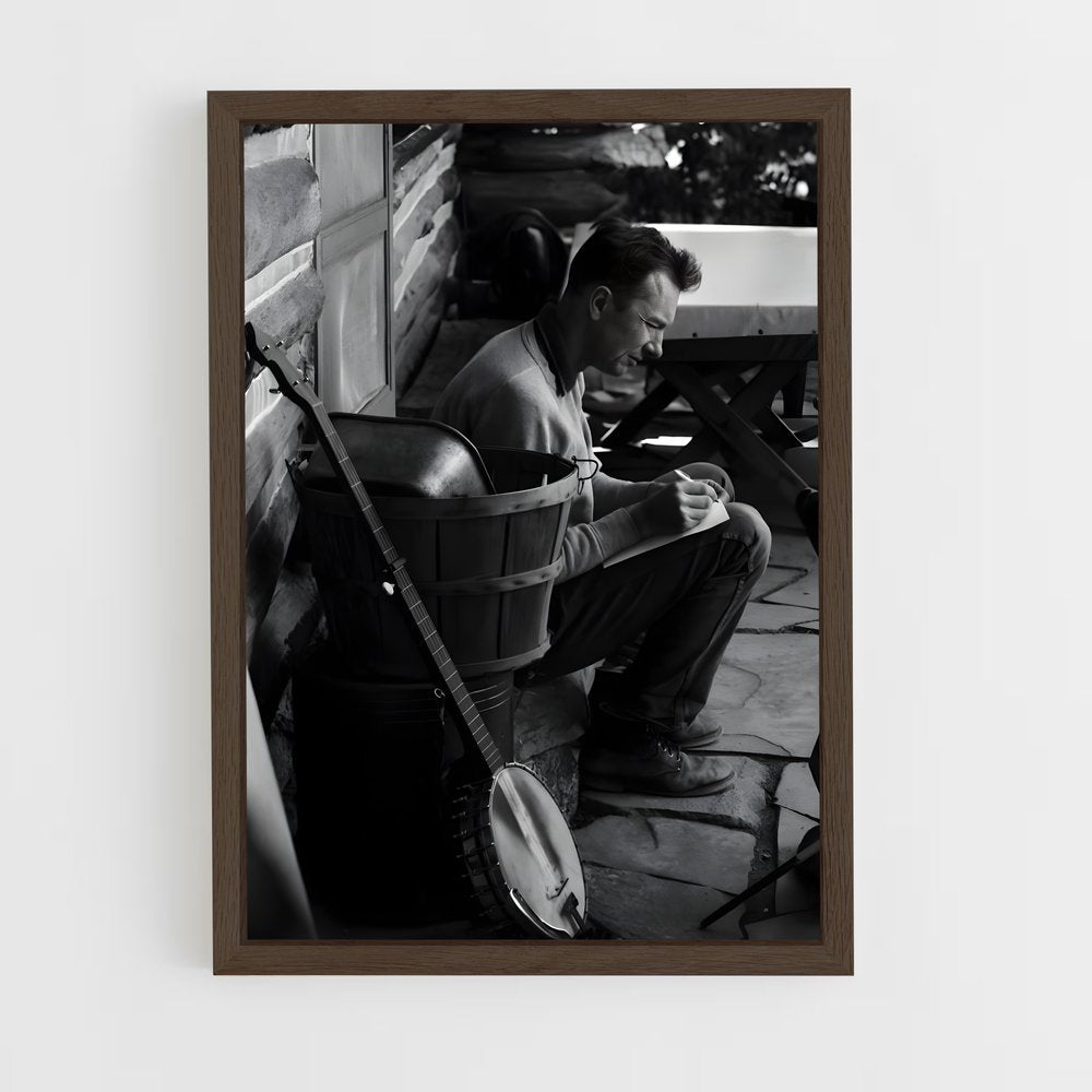ap-pete seeger-2 cadre Bois foncé