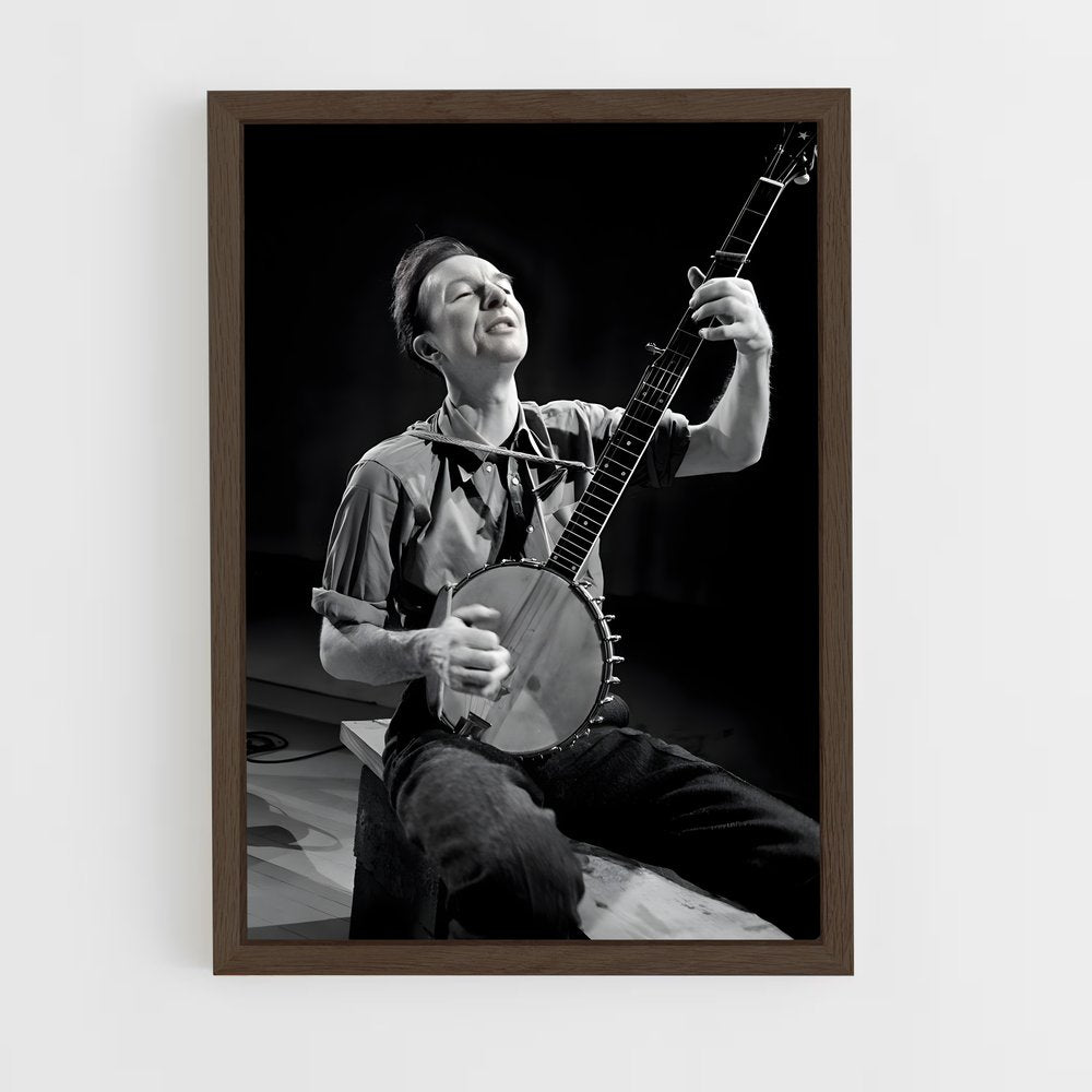 ap-pete seeger-3 cadre Bois foncé
