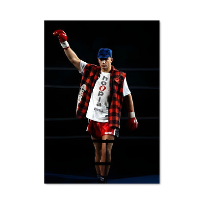 Poster Combat sur Tapis Bleu