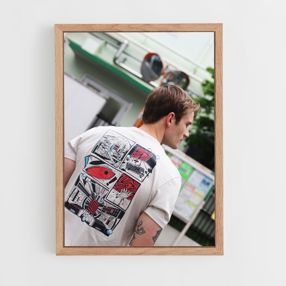 ap-pewdiepie japan-1 cadre Bois clair