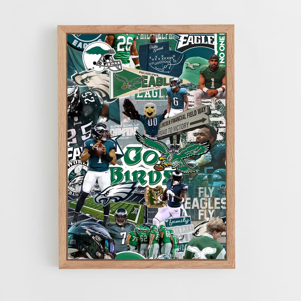 ap-philadelphia eagles-1 cadre Bois clair